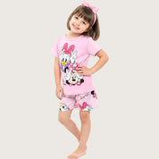 Daisy Minnie Girls Shorts Set – Pink