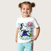 Elevate Mickey Girls Summer Shorts Set – White Blue