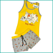 Lazy Days Ladies Shorts Set - Yellow