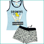 Princess Fly Ladies Shorts Set - Blue Grey