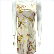 Design Floral Ladies Satan Silk Halfer - Cream -Free Size