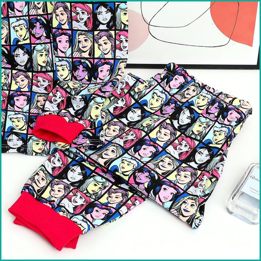 Princess Ladies Full Sleeves Pajama Set - Black