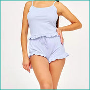 Plain Ladies Shorts Set - Blue
