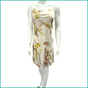 Design Floral Ladies Satan Silk Halfer - Cream -Free Size