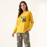 Be Mine Ladies Pajama Set - Yellow