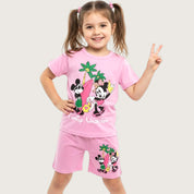 Family Vacation Girls Shorts Set – Pink