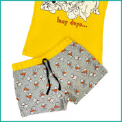 Lazy Days Ladies Shorts Set - Yellow