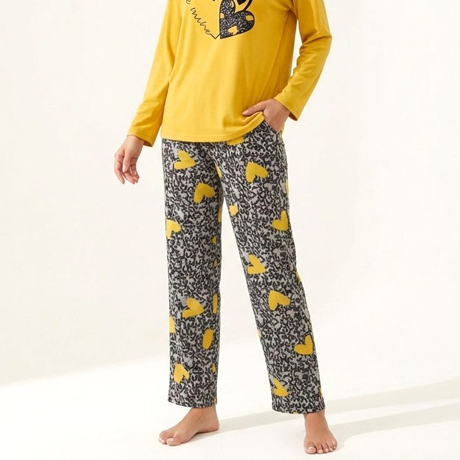 Be Mine Ladies Pajama Set - Yellow