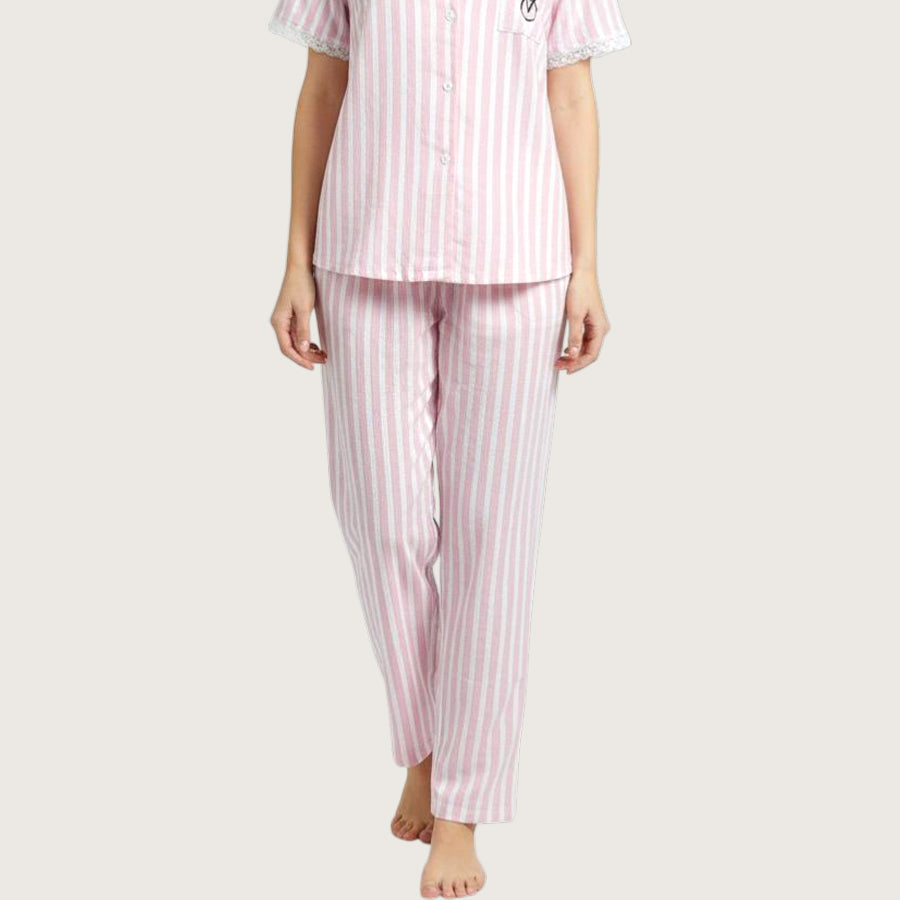 VS Strips Ladies Pajama Set - Pink