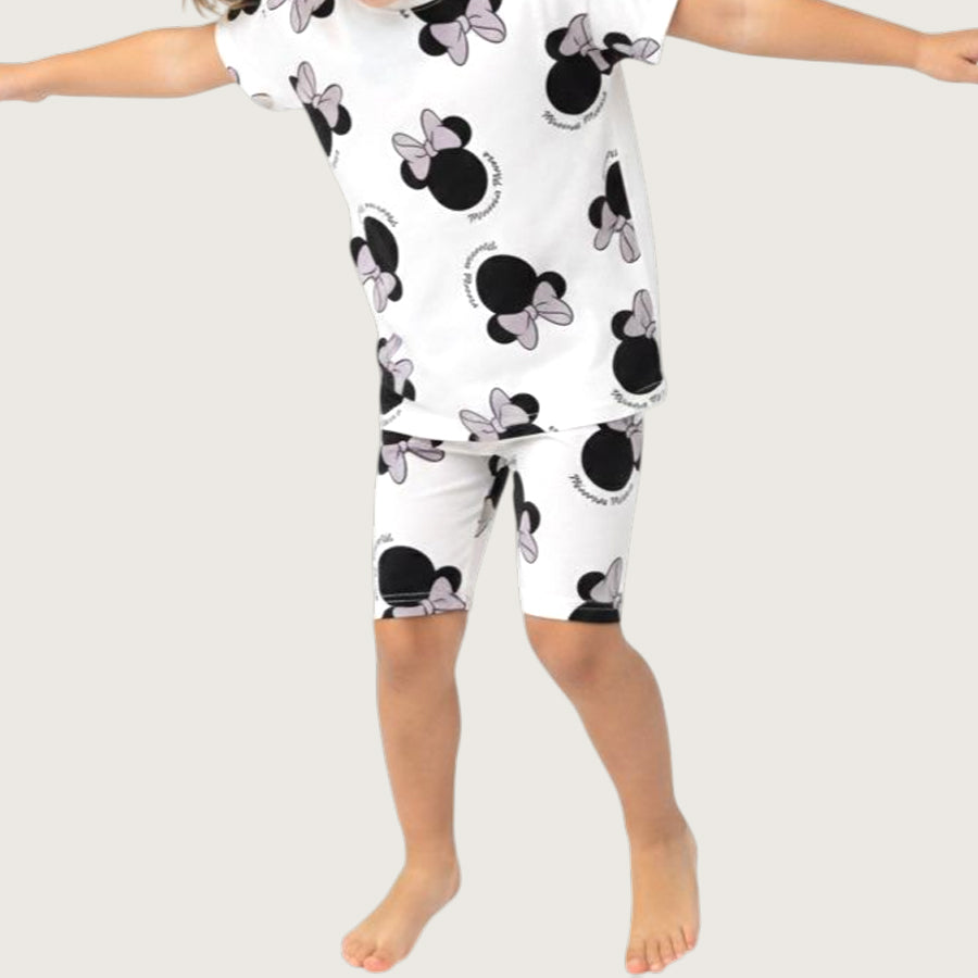 Minnie Head Girls Summer Shorts Set – White