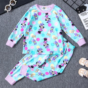 Minnie Daisy Girls Full Sleeves Pajama Set - Sky Blue