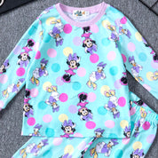 Minnie Daisy Girls Full Sleeves Pajama Set - Sky Blue