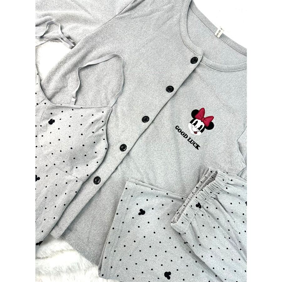 Good Luck Ladies Pajama Set - Grey