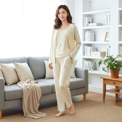 Floral Ladies Loungewear 3 Pcs Set - Yellow