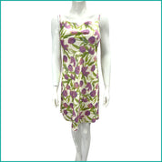 Purple Tulips Ladies Satan Silk Halfer - Cream -Free size