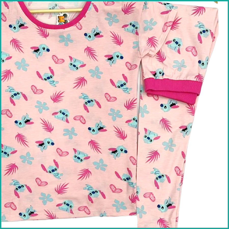 Stitch Ladies Pajama Set - Hot Pink