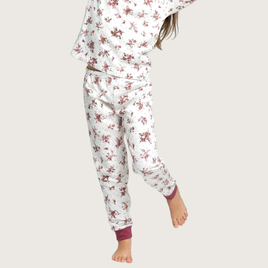 All Rose Girls Full Sleeves Pajama Set - White