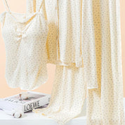 Floral Ladies Loungewear 3 Pcs Set - Yellow