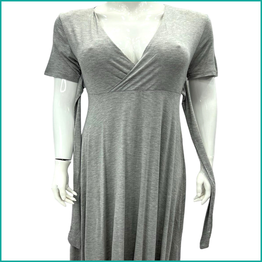 Plain Knot Ladies Dress - Light Grey