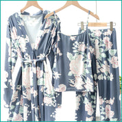 Floral Ladies Loungewear 3 Pcs Set - Blue