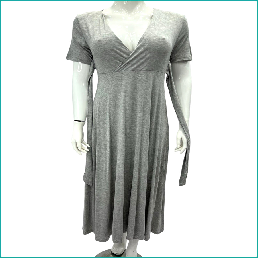 Plain Knot Ladies Dress - Light Grey