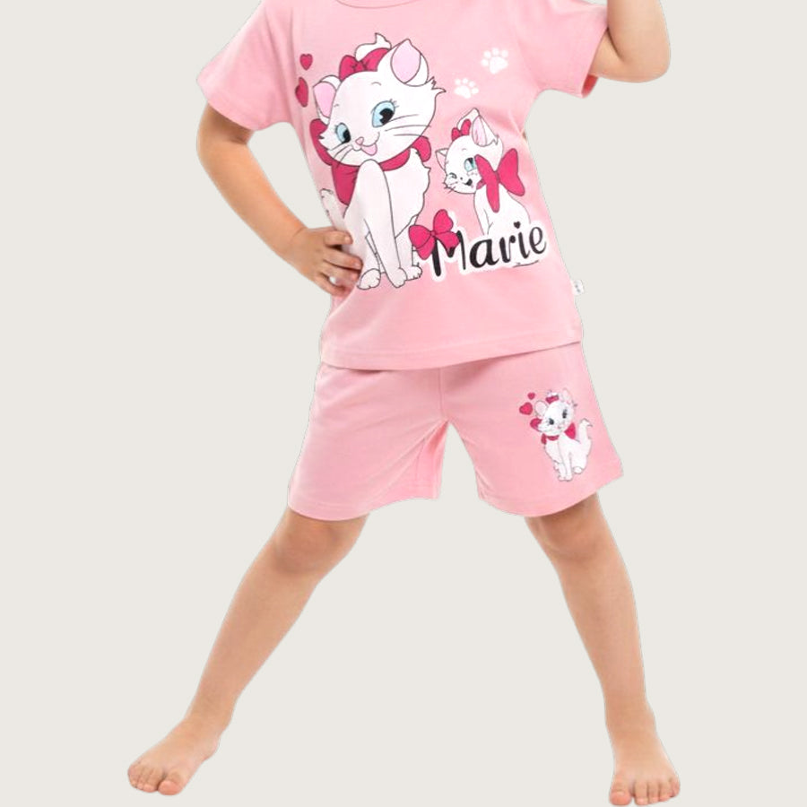 Cute Marie Girls Shorts Set – Pink