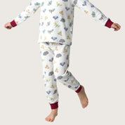 Butterfly Girls Full Sleeves Pajama Set -  White