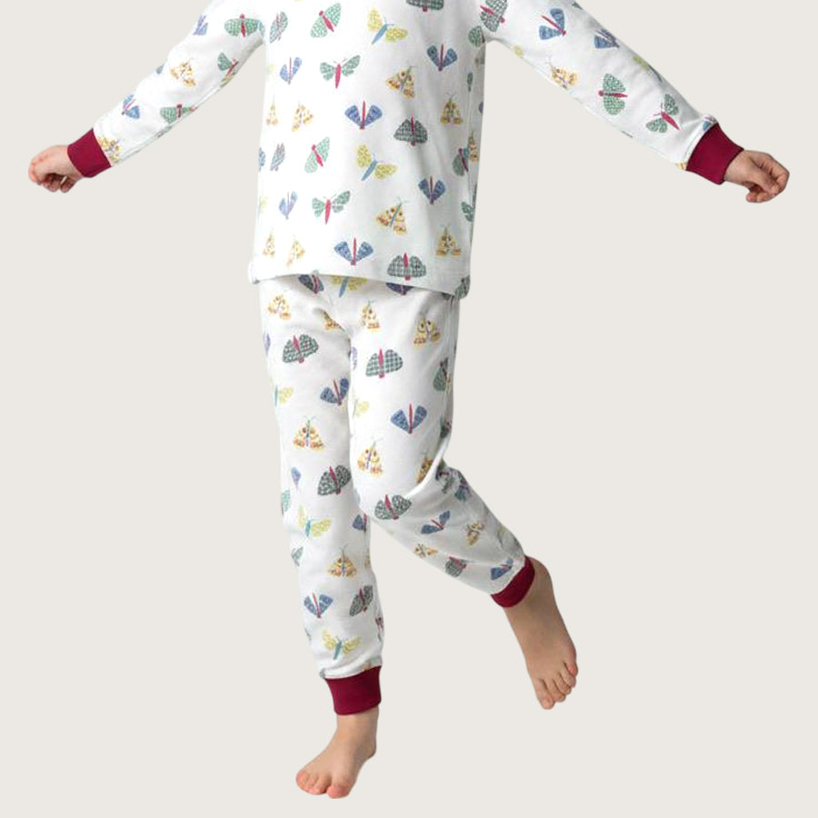 Butterfly Girls Full Sleeves Pajama Set -  White