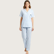 VS Strips Ladies Pajama Set - Blue