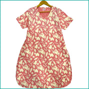 Cute Flower Ladies Dress - Hot Pink