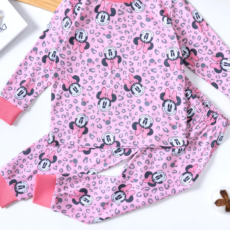Minnie Girls Full Sleeves Pajama Set - Baby Pink