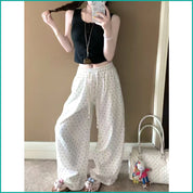 Dots Ladies Pajama Set - White