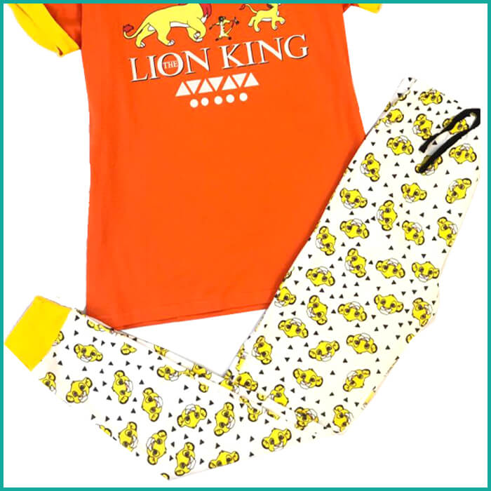 Lion King Ladies Pajama Set - Orange White
