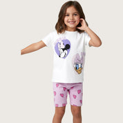 Minnie Daisy Girls Summer Shorts Set - White
