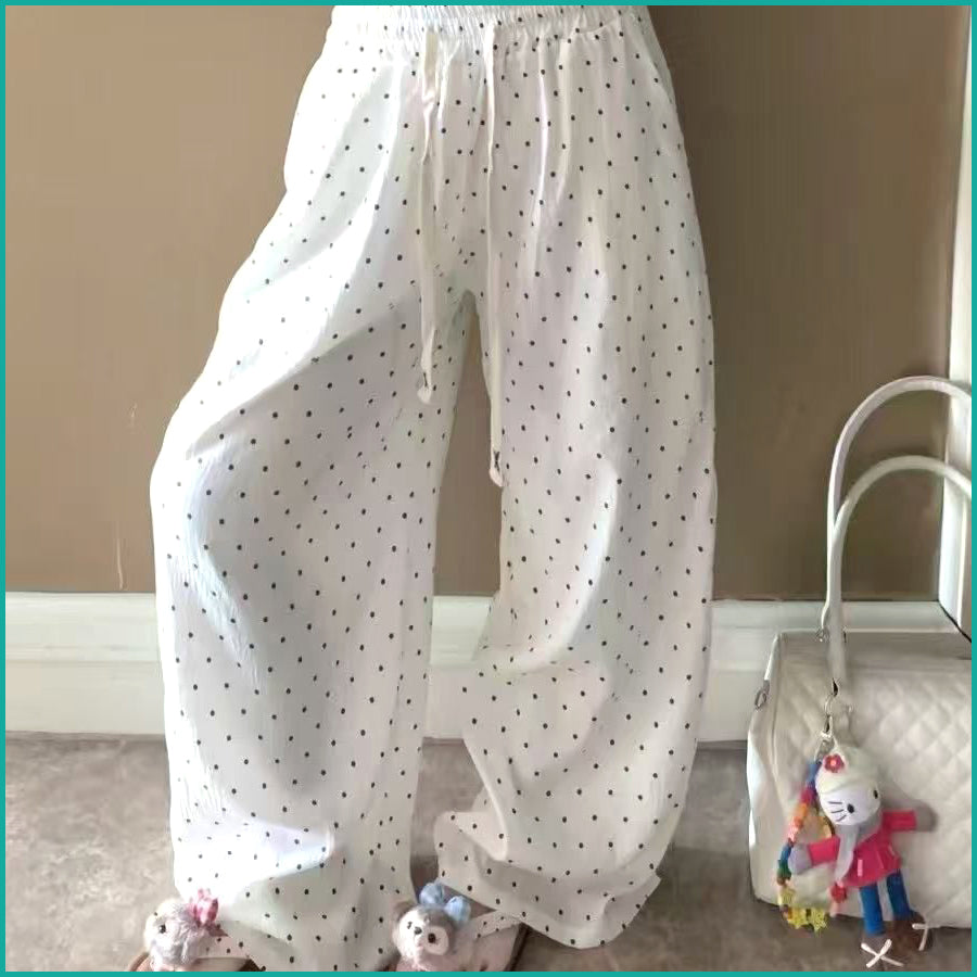 Dots Ladies Pajama Set - White