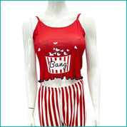 Bang Heart Ladies Pajama Halfer - Red