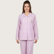 Snoopy Strips Ladies Pajama Set - Purple