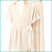 Plain Ladies loungewear 2 Pcs Set - Cream