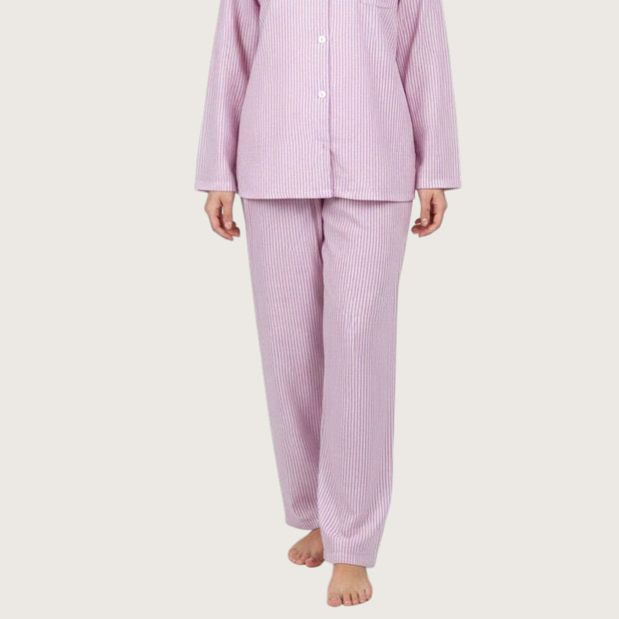 Snoopy Strips Ladies Pajama Set - Purple