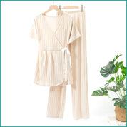 Plain Ladies loungewear 2 Pcs Set - Cream