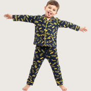 Batman Boys Front Open Pajama Set - Black