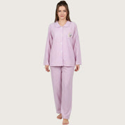 Snoopy Strips Ladies Pajama Set - Purple