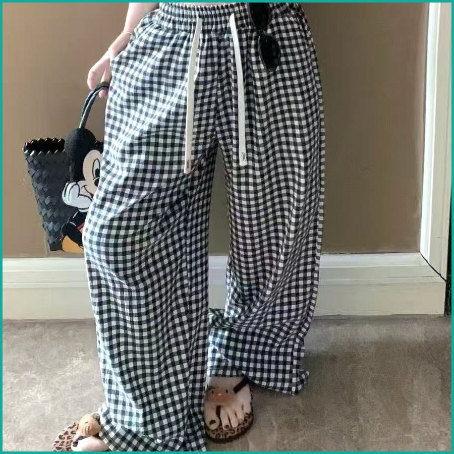 Checks Ladies Pajama Set - Black