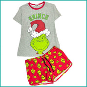 Grince Ladies Shorts Set - Grey Red
