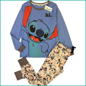Stitch HI Ladies Cotton Pajama Set - Blue
