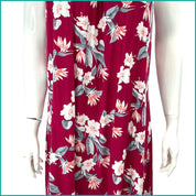 Tiny Floral Ladies Halfer Linen Cotton - Red -Free size