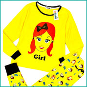 Girl Ladies Pajama Set - Yellow