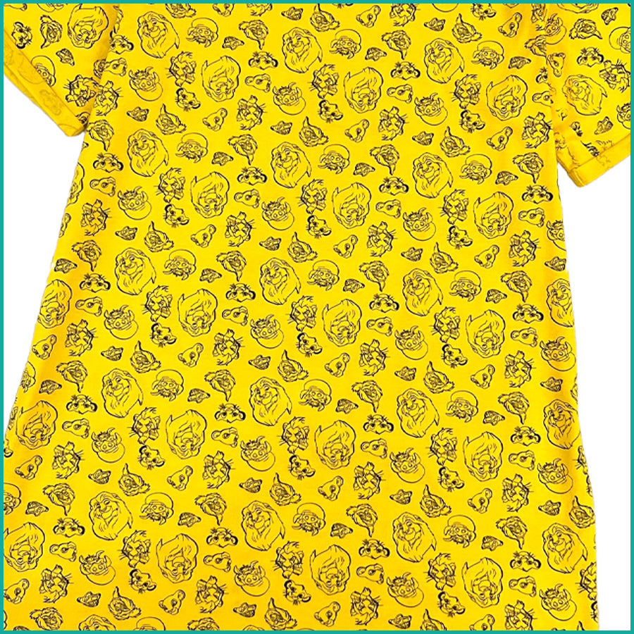 Lion King Ladies Cotton Dress - Yellow