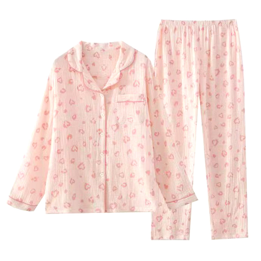 Love Ladies Winter Full Sleeves Loungewear Cotton Material - Pink