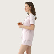 Plain Ladies Shorts Set Lycra - Pink